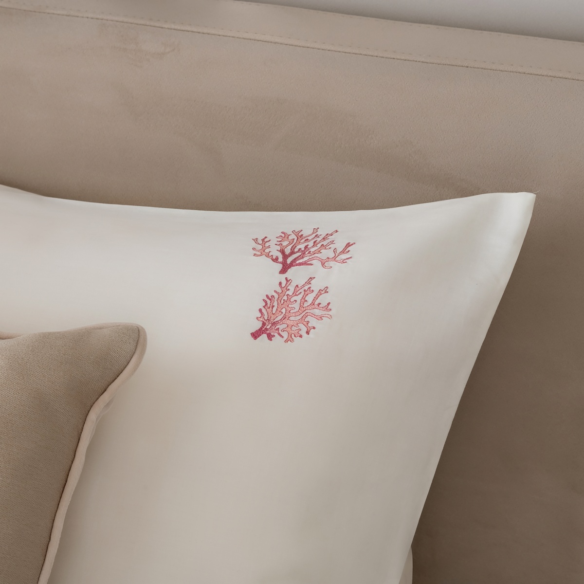Фото Комплект постельного белья Сатин Easy art.Ivory/Кораллы в интернет-магазине HP Linen