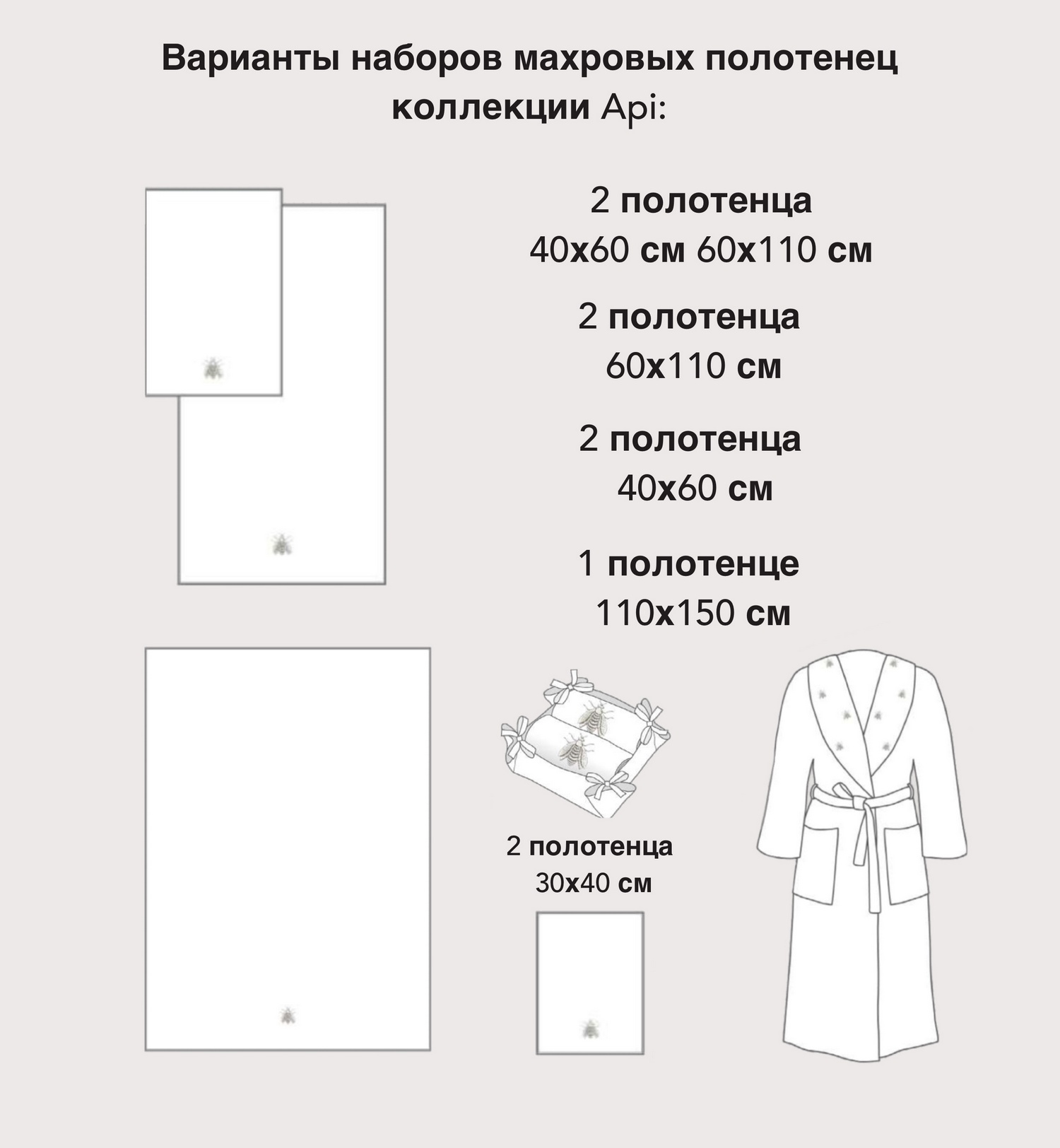 Фото Комплект полотенец API 5 в интернет-магазине HP Linen