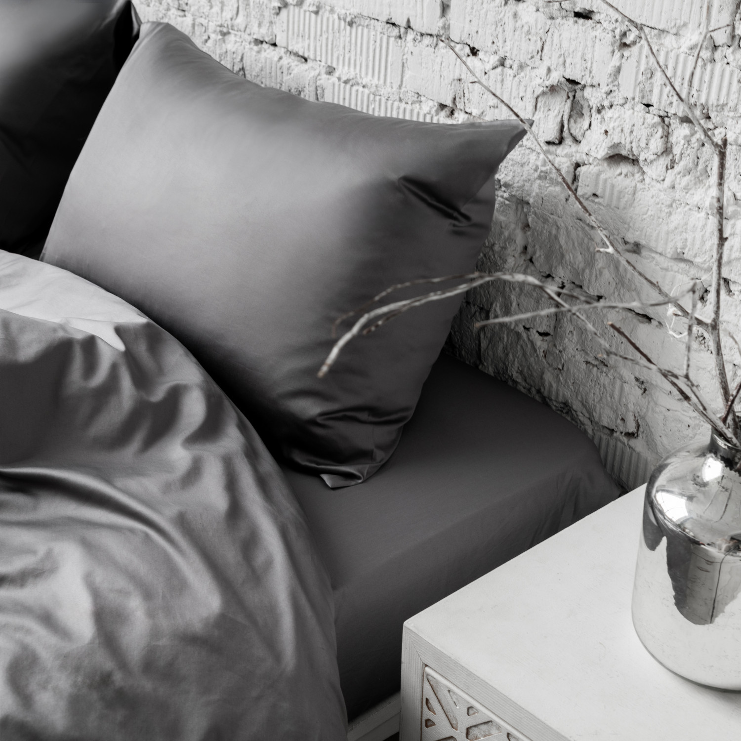 Фото Комплект постельного белья Сатин Easy art.DGrey в интернет-магазине HP Linen