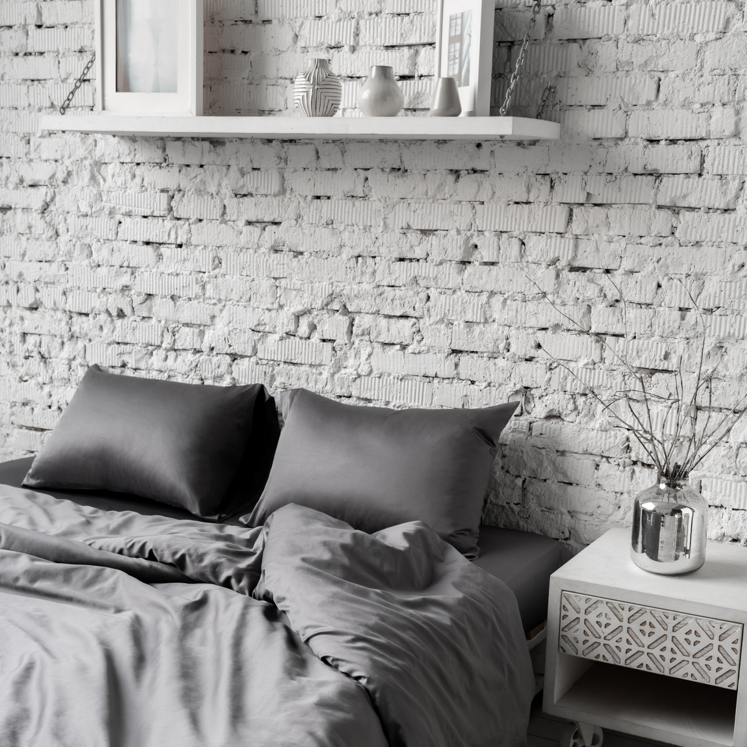 Фото Комплект постельного белья Сатин Easy art.DGrey в интернет-магазине HP Linen