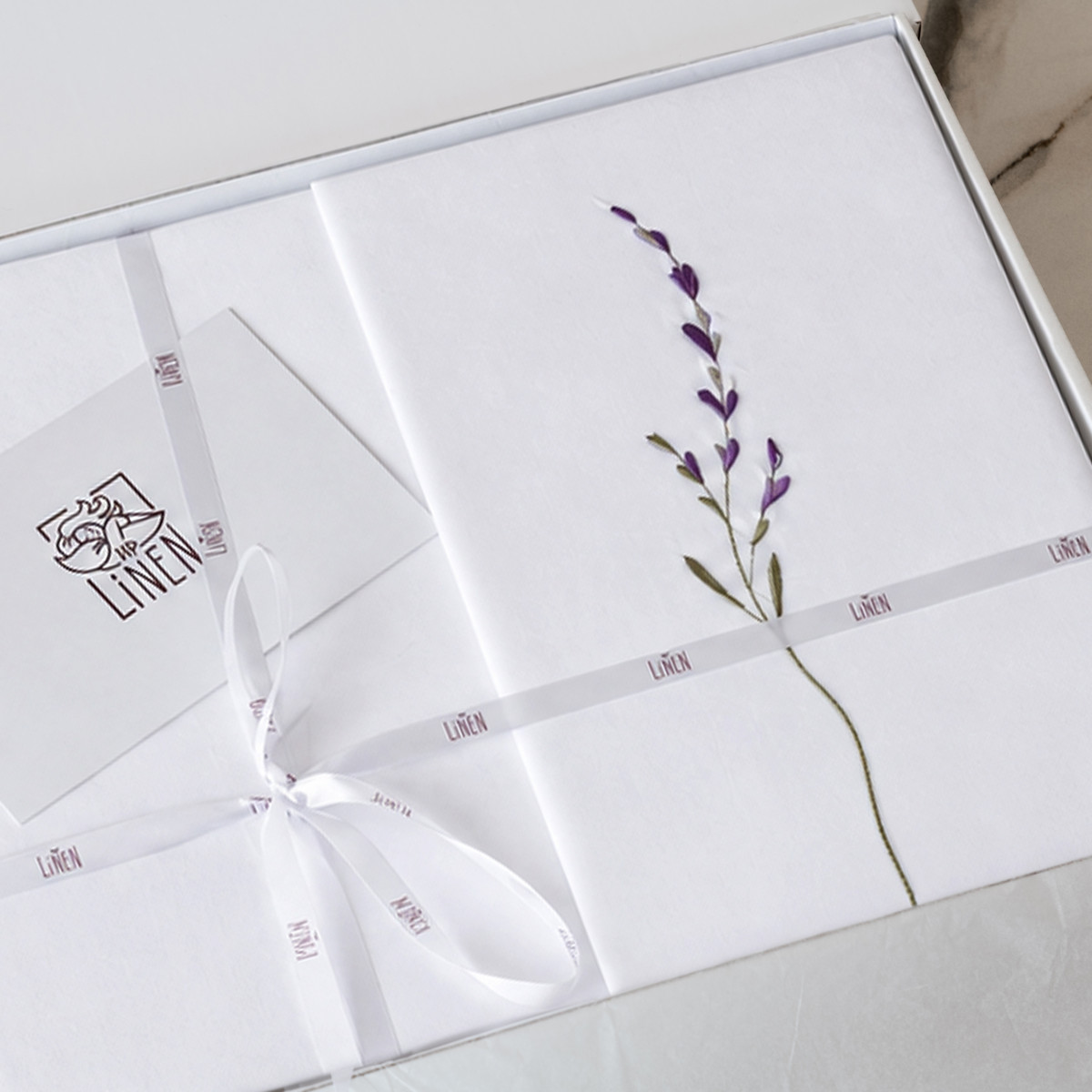 Фото Комплект постельного белья Сатин Easy art.White/Лаванда в интернет-магазине HP Linen